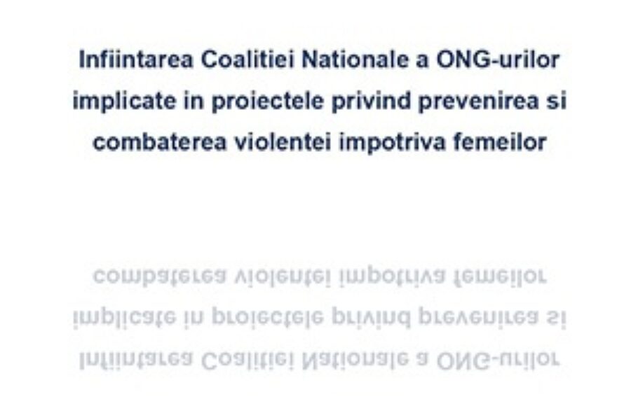 Infiintarea Coalitiei Nationale a ONG-urilor implicate in …